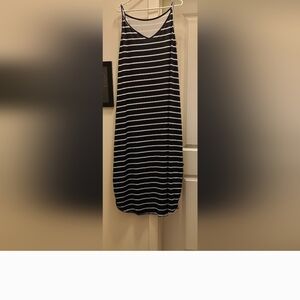 Navy and White Striped Maxi Dress